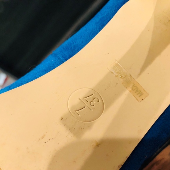 BAMBOO Blue Fx Suede & Black Patent Whimsy Goth Buckle Mary Jane High Heels~7 - Picture 14 of 14